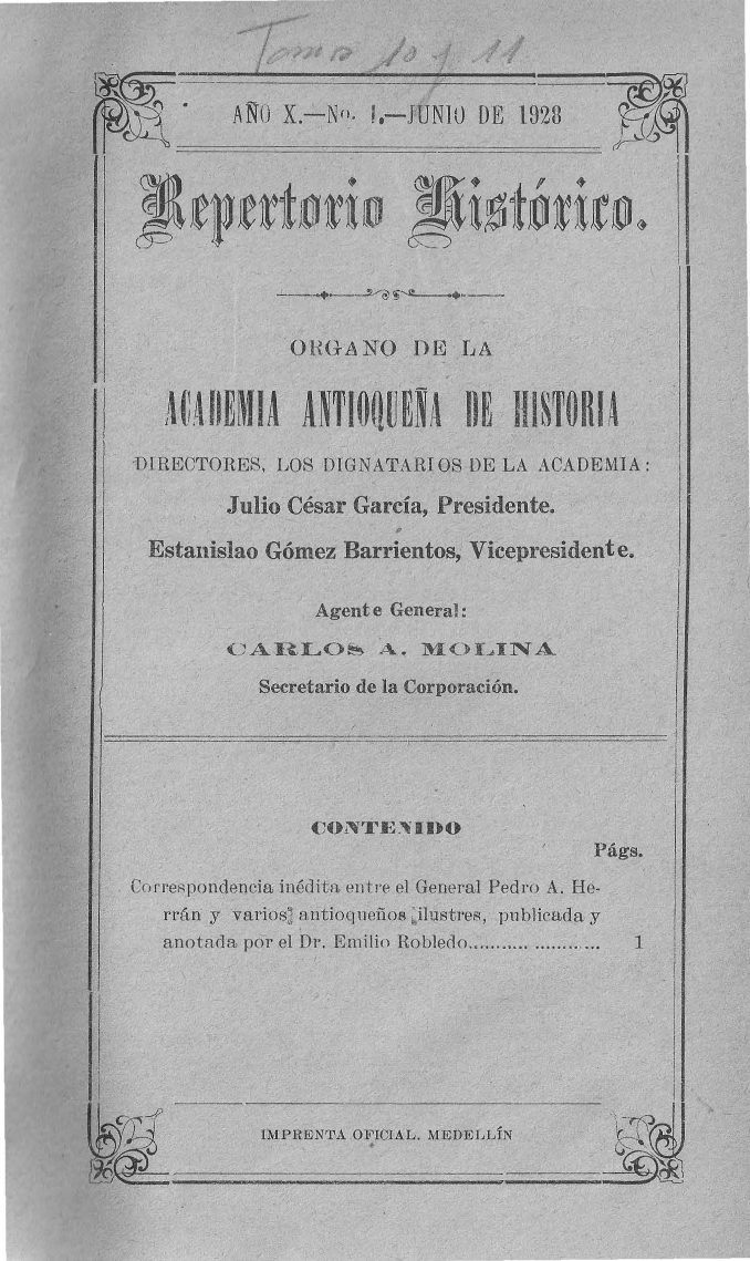 					Ver Vol. 10 Núm. 1 (1928): Junio de 1928
				